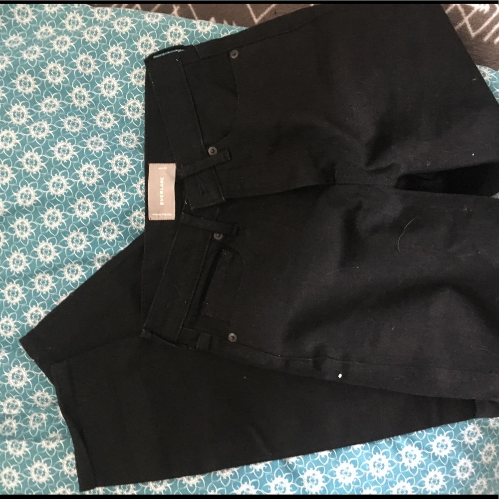 Black Everlane high rise ankle skinny jeans